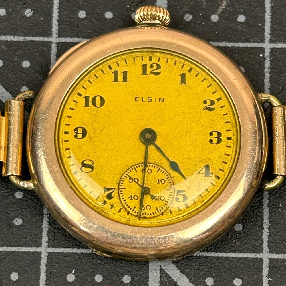 Vintage Elgin 15‎ Jewels Yellow Dial Women's Watch Wadsworth Case 20 Years P/R